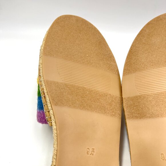 Faryl By Farylrobin Size 9.5 Rainbow Espadrille Flats Slides Sandals‎ Shoes - Picture 10 of 14